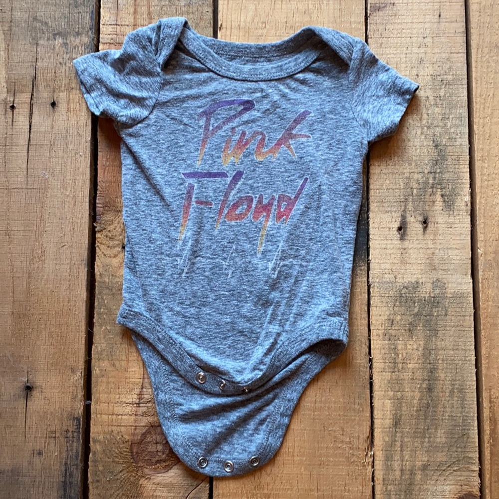 EUC Pink Floyd Gray Short Sleeve One Piece Baby